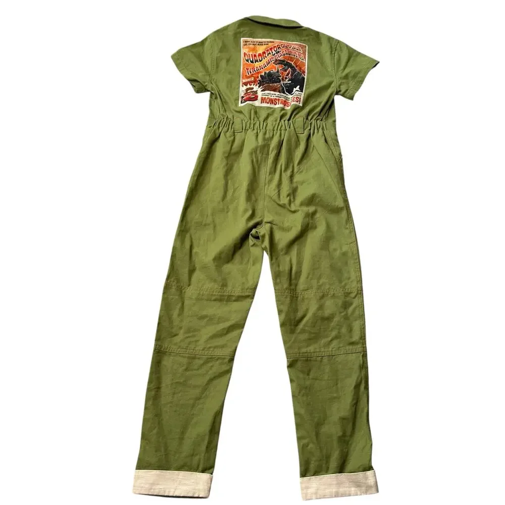 DISNEY CARS Lightning McQueen Dino Park Green‎ Jumpsuit Size 9/10 Halloween